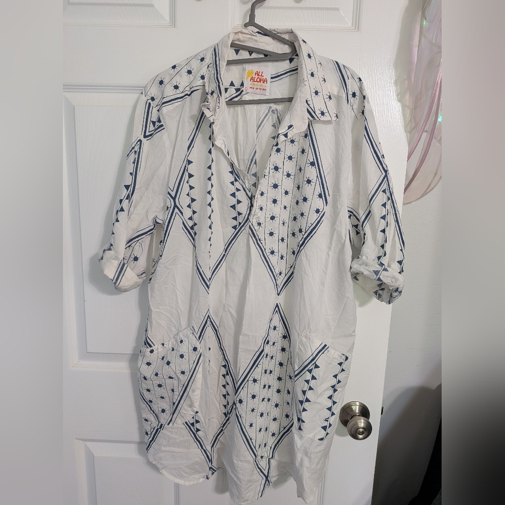 Kealopiko All Aloha Women's 3/4 Sleeve Dress Size XL